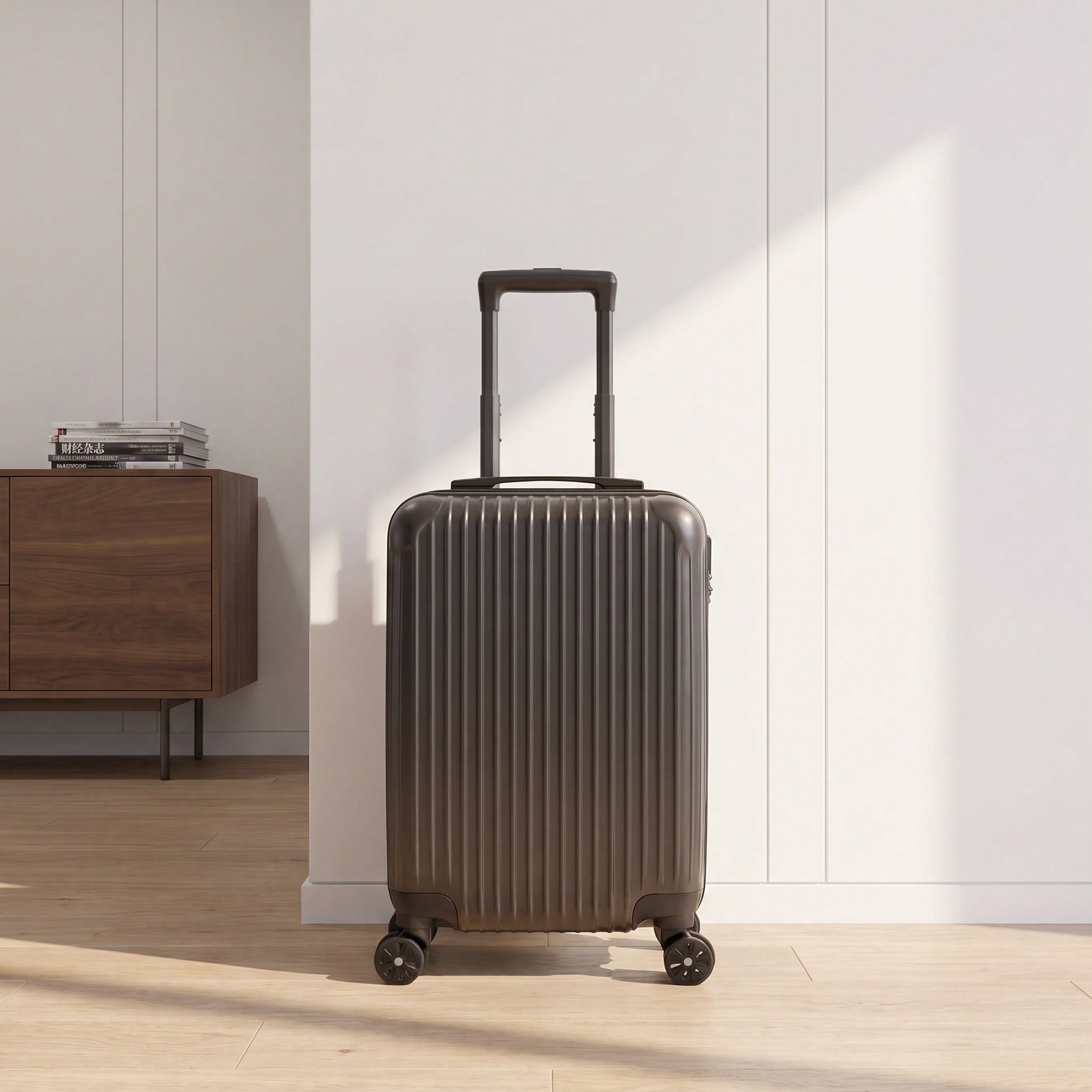 Spinner Wheel Rolling Suitcase 20 Inch - ABS製ハードシェル旅行用スーツケース、耐摩耗性シェルを備えた20インチの機内持ち込み可能なスーツケース、360度回転機能付き。 ° 回転可能な静音キャスター、軽量で持ち運びやすいトロリーケース。航空会社が認める機内持ち込み可能なサイズで、ビジネス旅行や週末の小旅行に最適。
