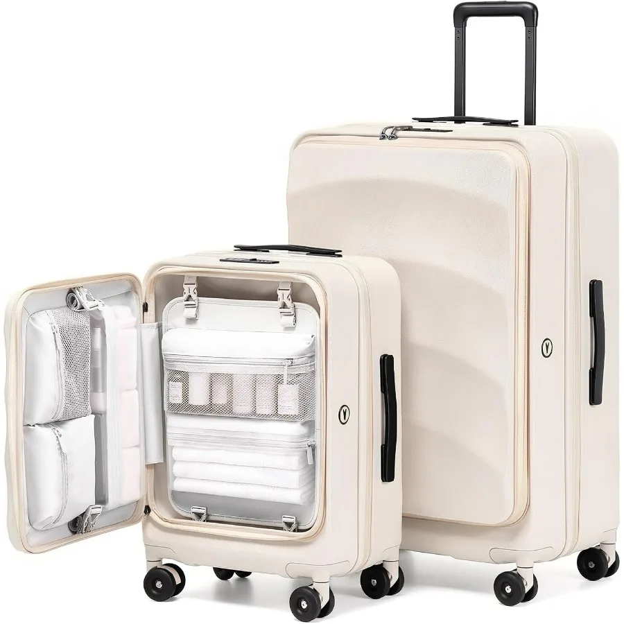 上部が開くタイプの拡張可能なスーツケース2点セット、20イン - Expandable Hard Shell Luggage Set のレビューと価格