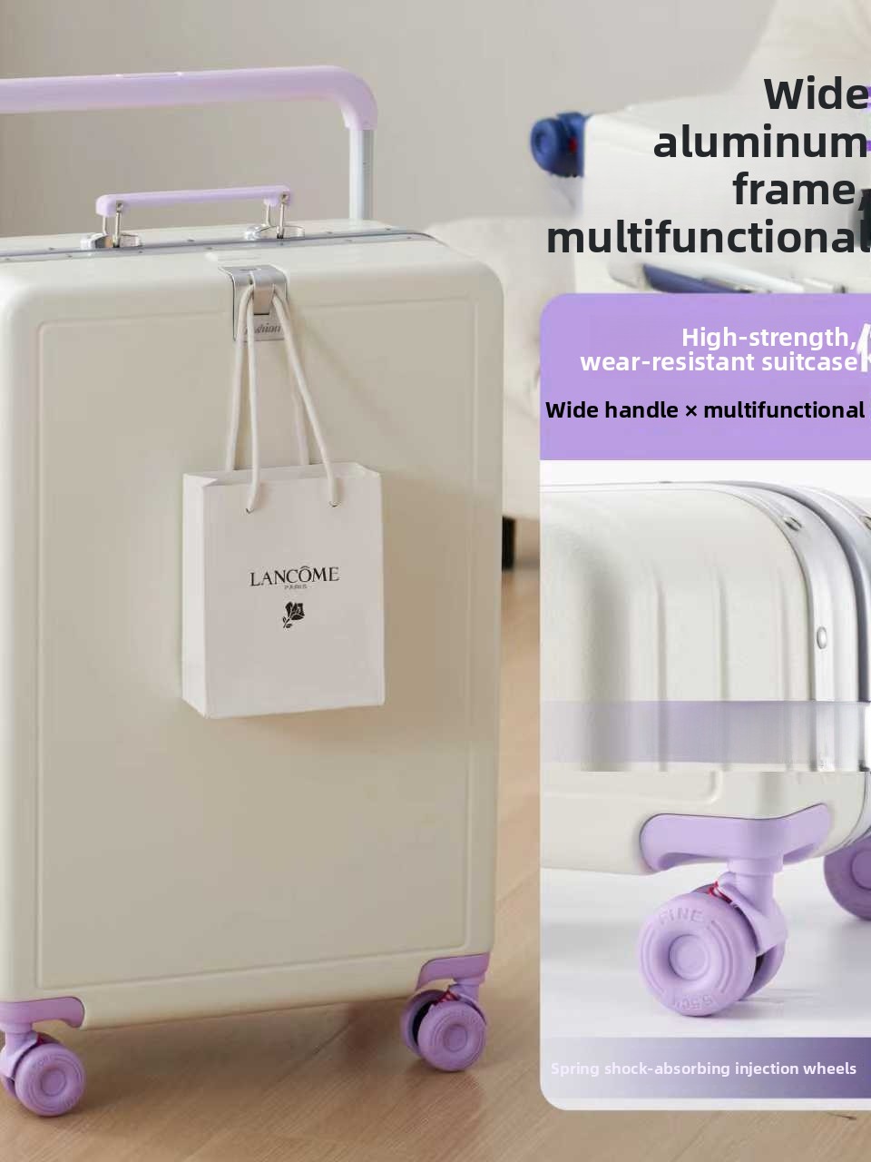 新型大容量アルミフレーム荷物バッグ、ワイドプルロッド付き20 - Aluminum Frame Carry On Luggage のレビューと価格