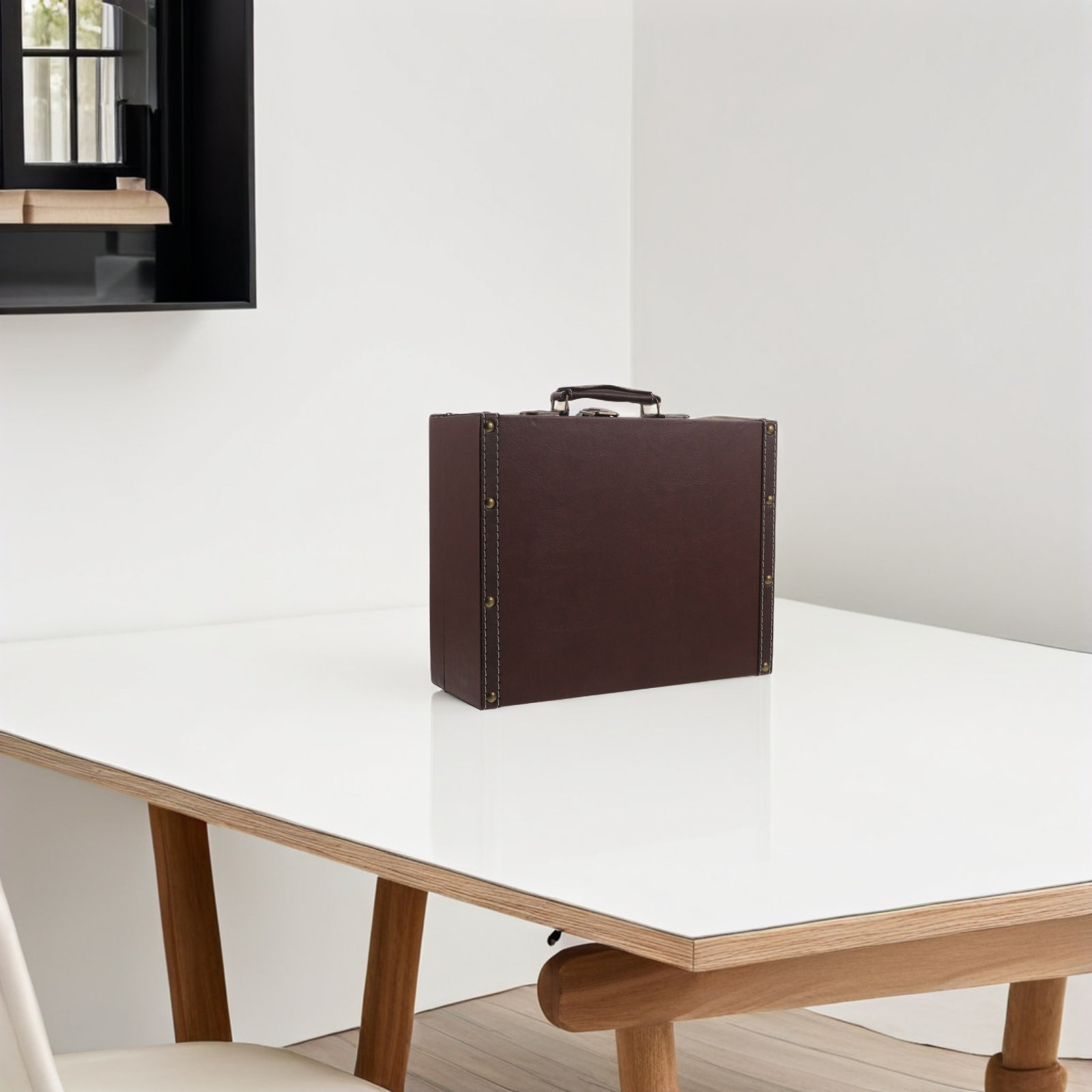 木製レトロ収納ボックス、アンティーク風、持ち運び可能なスーツ - Retro Vintage Trunk Suitcase のレビューと価格