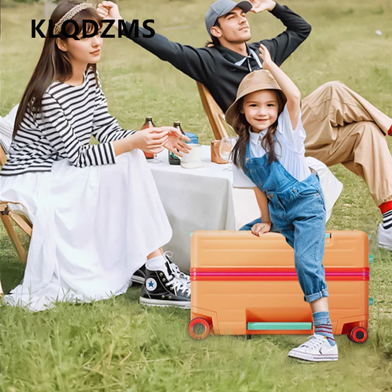 KLQDZMS 座って乗れる荷物入れ ABS + PC ボー - Spinner Wheel Rolling Suitcase 20 Inch のレビューと価格
