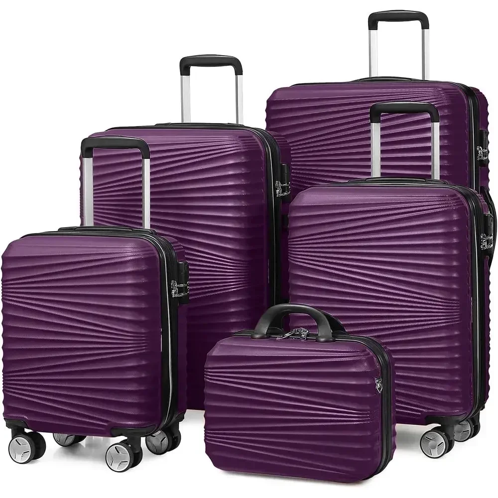 5点セットのハードシェル・拡張式スーツケース。360度回転す - Expandable Hard Shell Luggage Set のレビューと価格