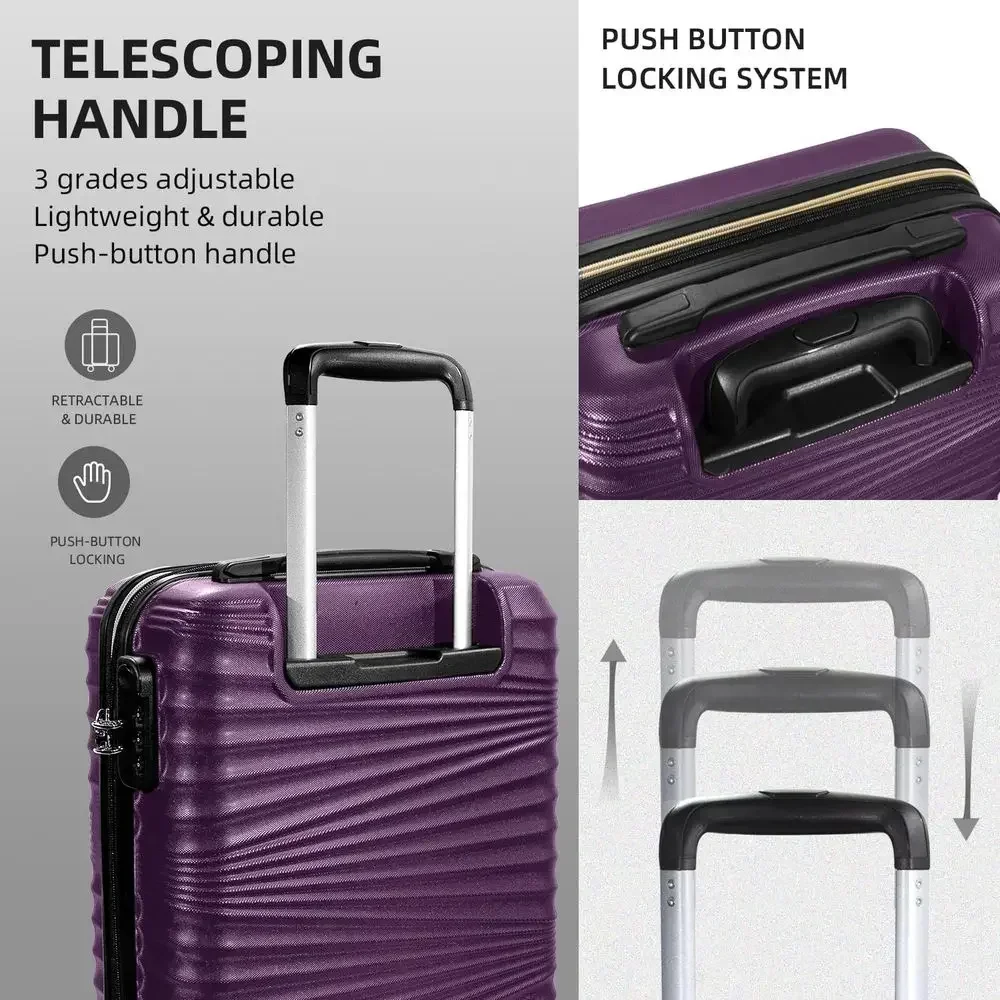 5点セットのハードシェル・拡張式スーツケース。360度回転す - Expandable Hard Shell Luggage Set のレビューと価格