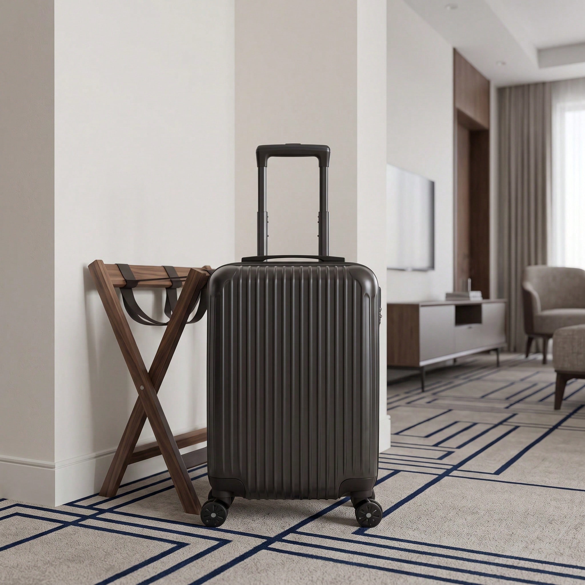 ABS製ハードシェル旅行用スーツケース、耐摩耗性シェルを備え - Spinner Wheel Rolling Suitcase 20 Inch のレビューと価格