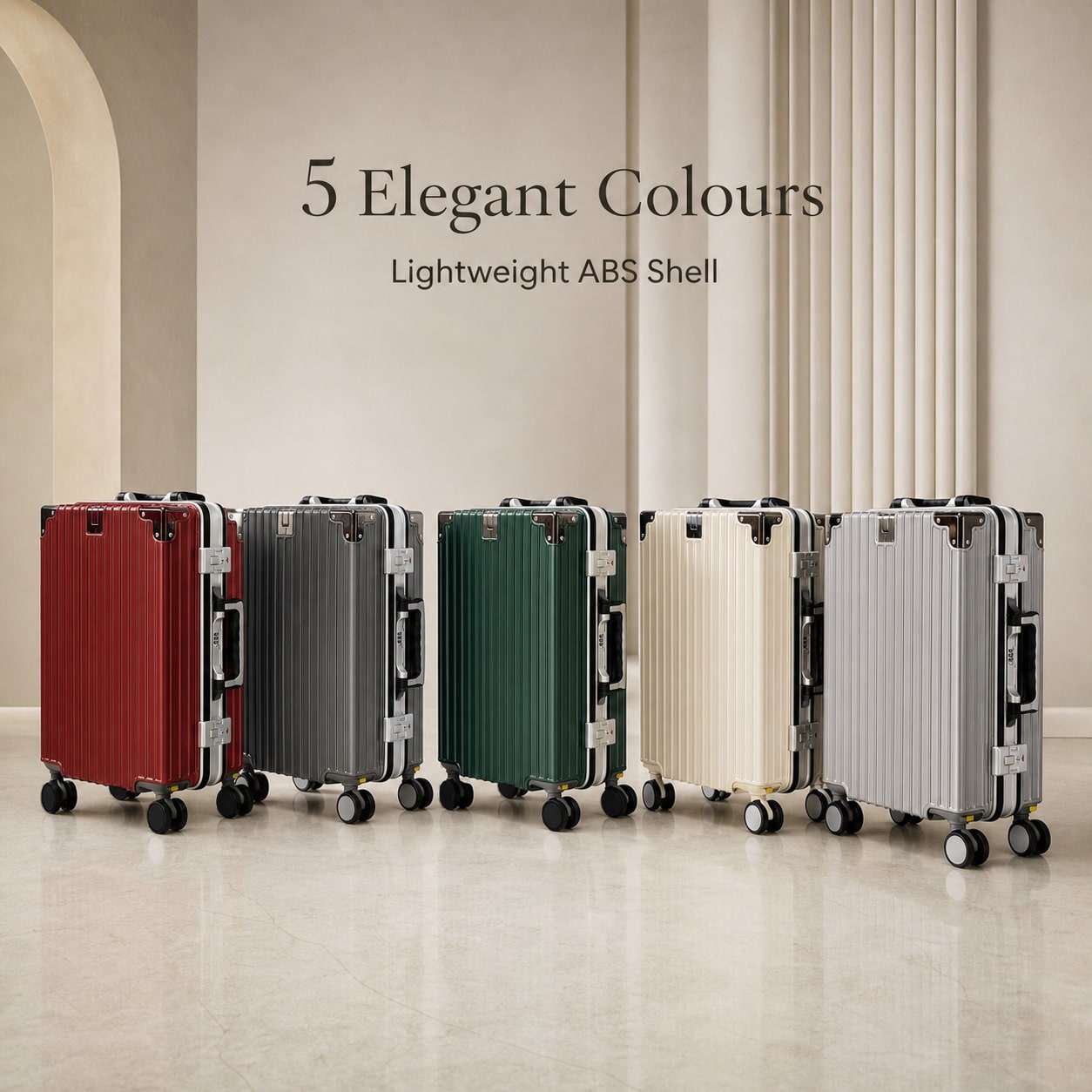 20インチの機内持ち込み可能なスーツケース。PC製のハードシ - Aluminum Frame Carry On Luggage のレビューと価格