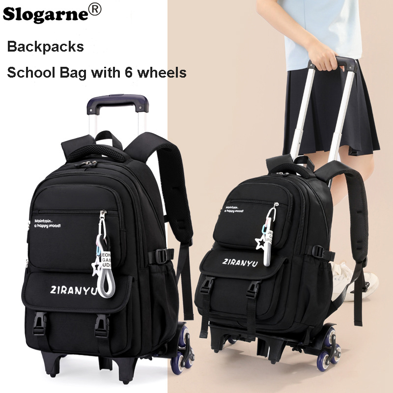 学生用トロリーバックパック キッズ 2026年新作 6輪ロー - Foldable Rolling Luggage Bag のレビューと価格