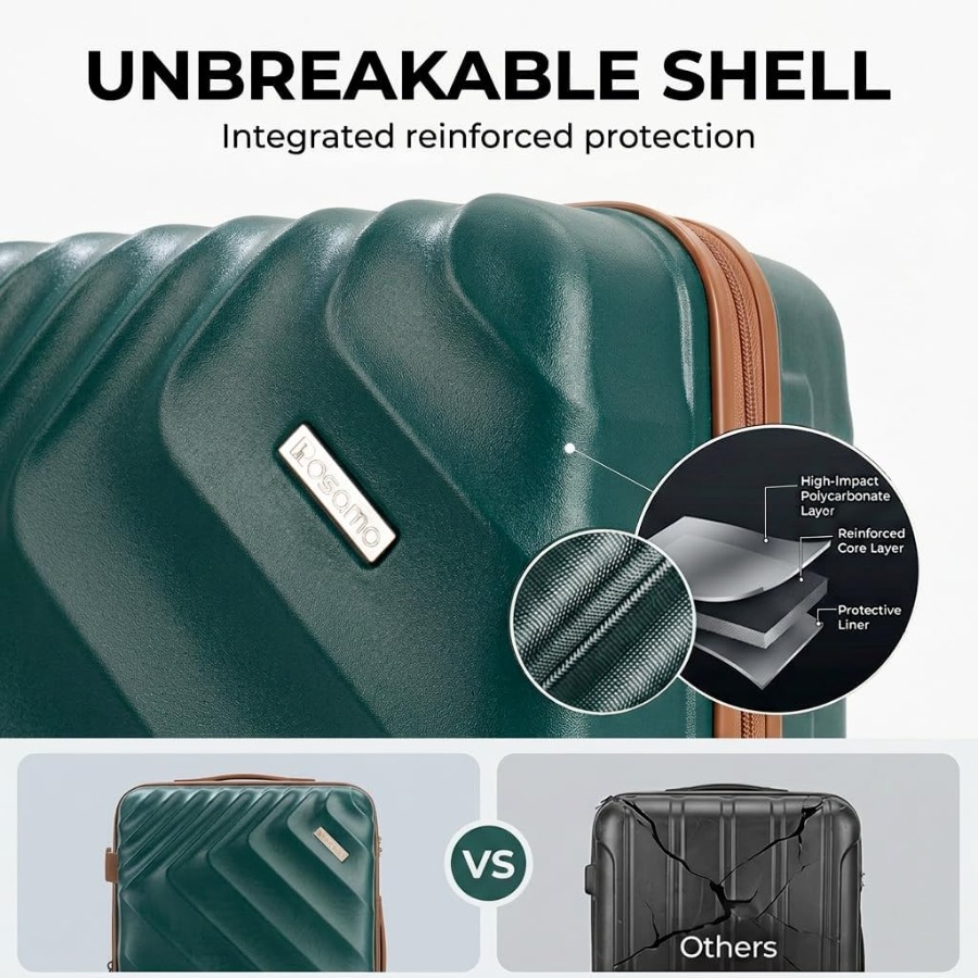 5点セットのハードシェル拡張式スーツケース、航空会社が認める - Expandable Hard Shell Luggage Set のレビューと価格