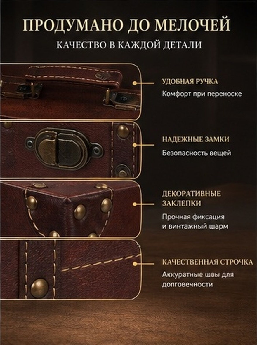 ヴィンテージ風スーツケース。英国スタイルで、レトロな装飾が施 - Retro Vintage Trunk Suitcase のレビューと価格