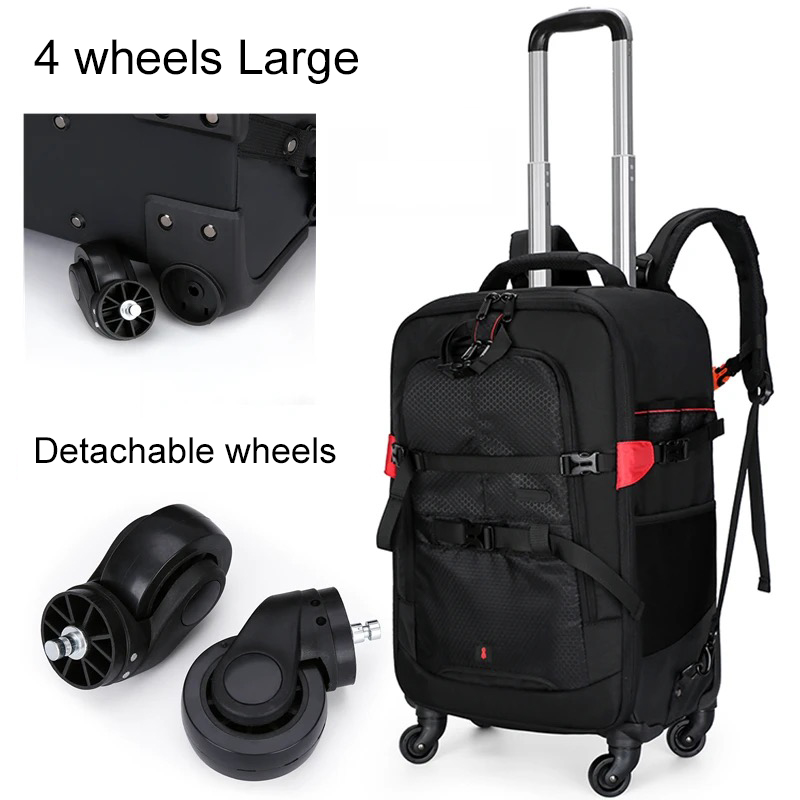 トロリー写真撮影用バックパック プロ用カメラバッグ トロリー - Foldable Rolling Luggage Bag のレビューと価格